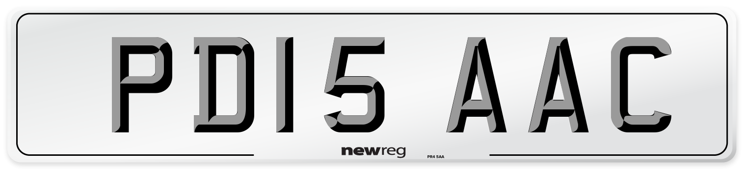 PD15 AAC Number Plate from New Reg